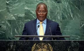Le Président provisoire, Jocelerme Privert adressant l’assistance aux Nations-Unies le vendredi 23 septembre 2016 