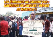 Les étudiants ne lâchent pas : Libération de Chedler Guilloux ! Départ de Martelly !
