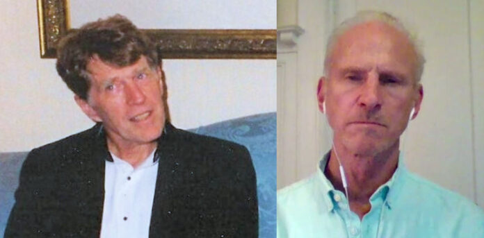 Radio journalist Phil Taylor of Toronto left with Kim Ives