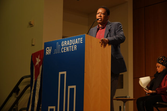 2026 03 14 Berthony Dupont speaking at Cuba Under Siege at CUNY Graduate Center