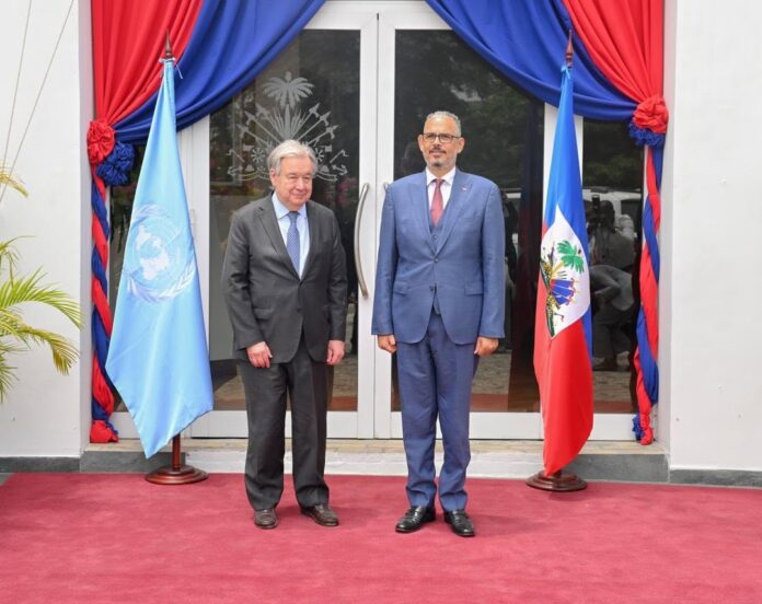 2026 06 16 Guterres posing with Fils Aime in PAP
